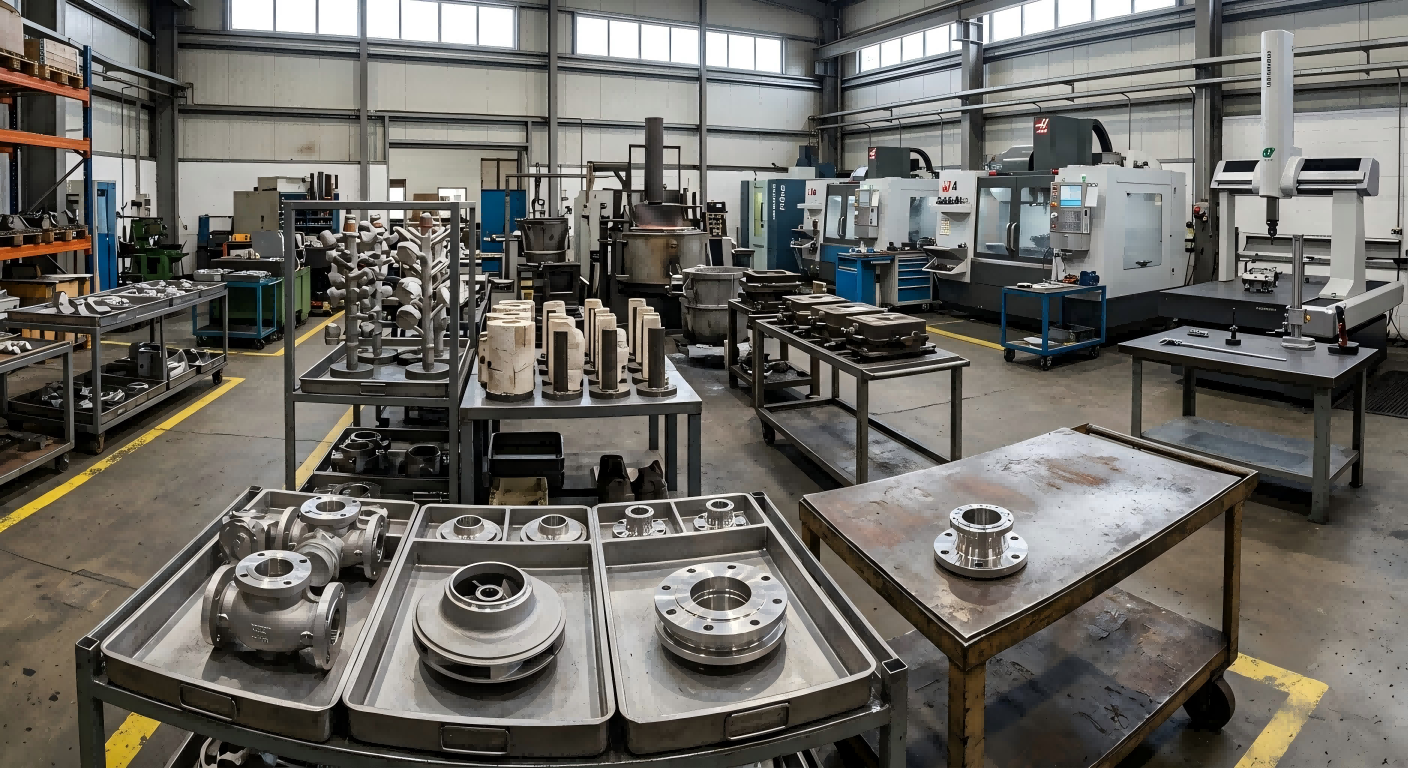 Investment Casting Production Process for Petrochemical and Marine Parts Investment casting, CNC machining and inspection of petrochemical and marine steel components
