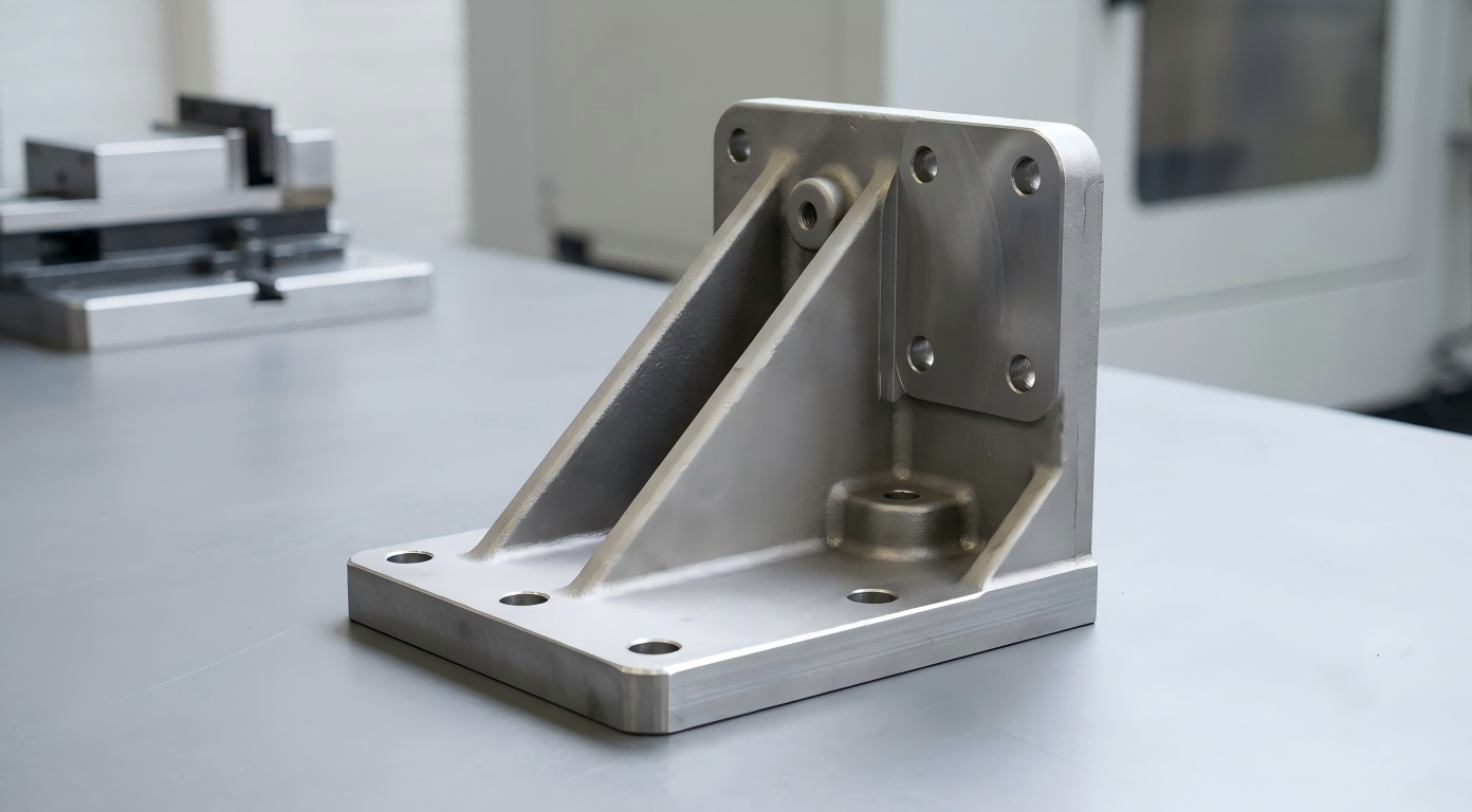 Cast Steel Mounting Brackets | Industrial Machinery Components Investment cast steel machinery mounting bracket with reinforcing ribs, drilled holes and machined mounting surfaces