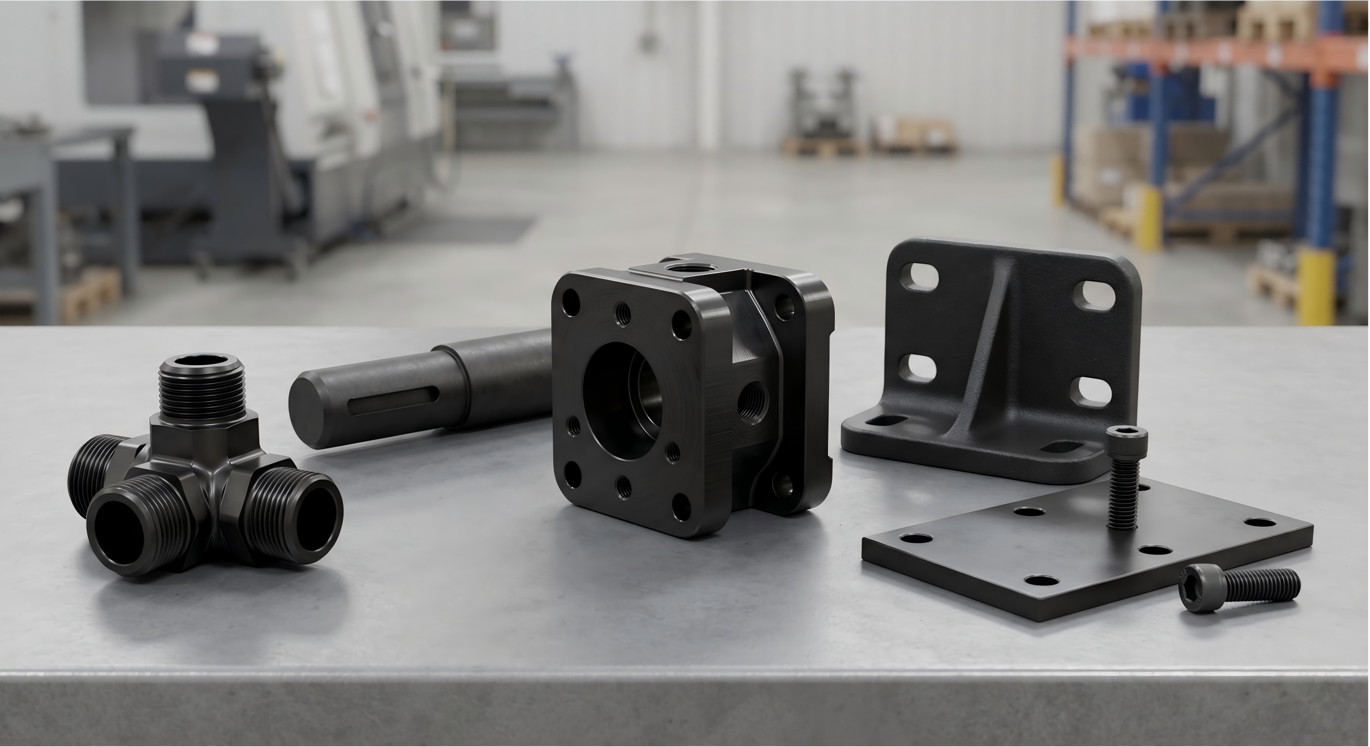 Black Finish Options for Investment Cast and CNC Machined Parts Black finished investment cast and CNC machined metal parts
