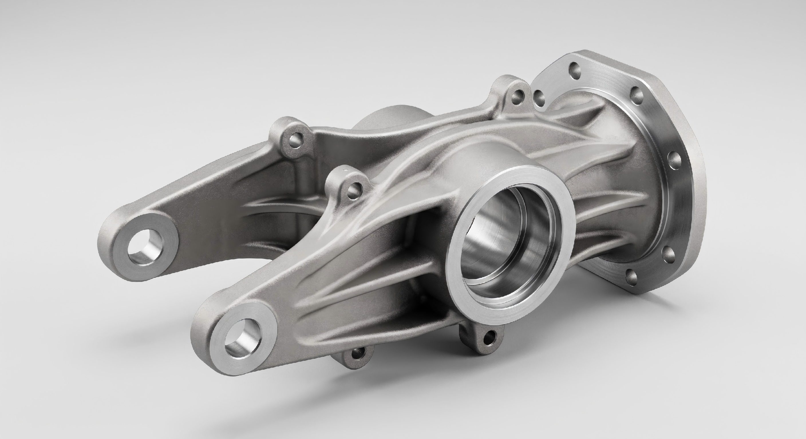Integrated Components by Investment Casting One-piece investment cast component with integrated ribs bosses and mounting features
