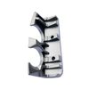 Investment cast alloy steel support bracket with reinforced rib structure