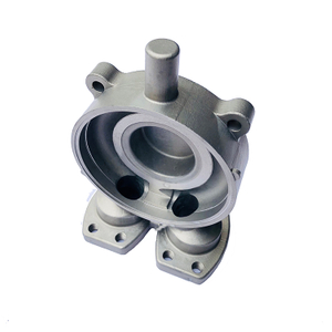 Custom stainless steel investment cast pump housing with CNC machined bore and mounting features