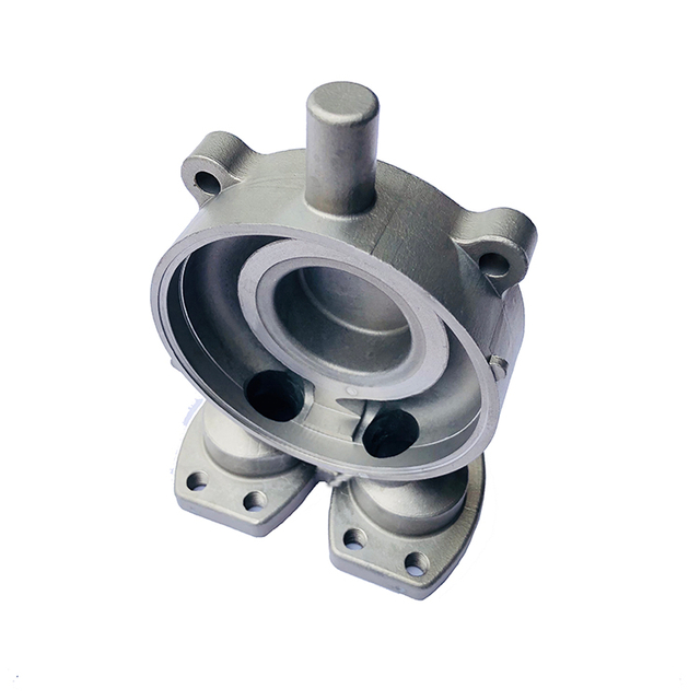 Custom stainless steel investment cast pump housing with CNC machined bore and mounting features