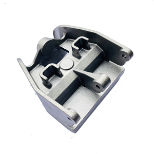 Investment cast stainless steel hardware mounting bracket with ribs and mounting bosses