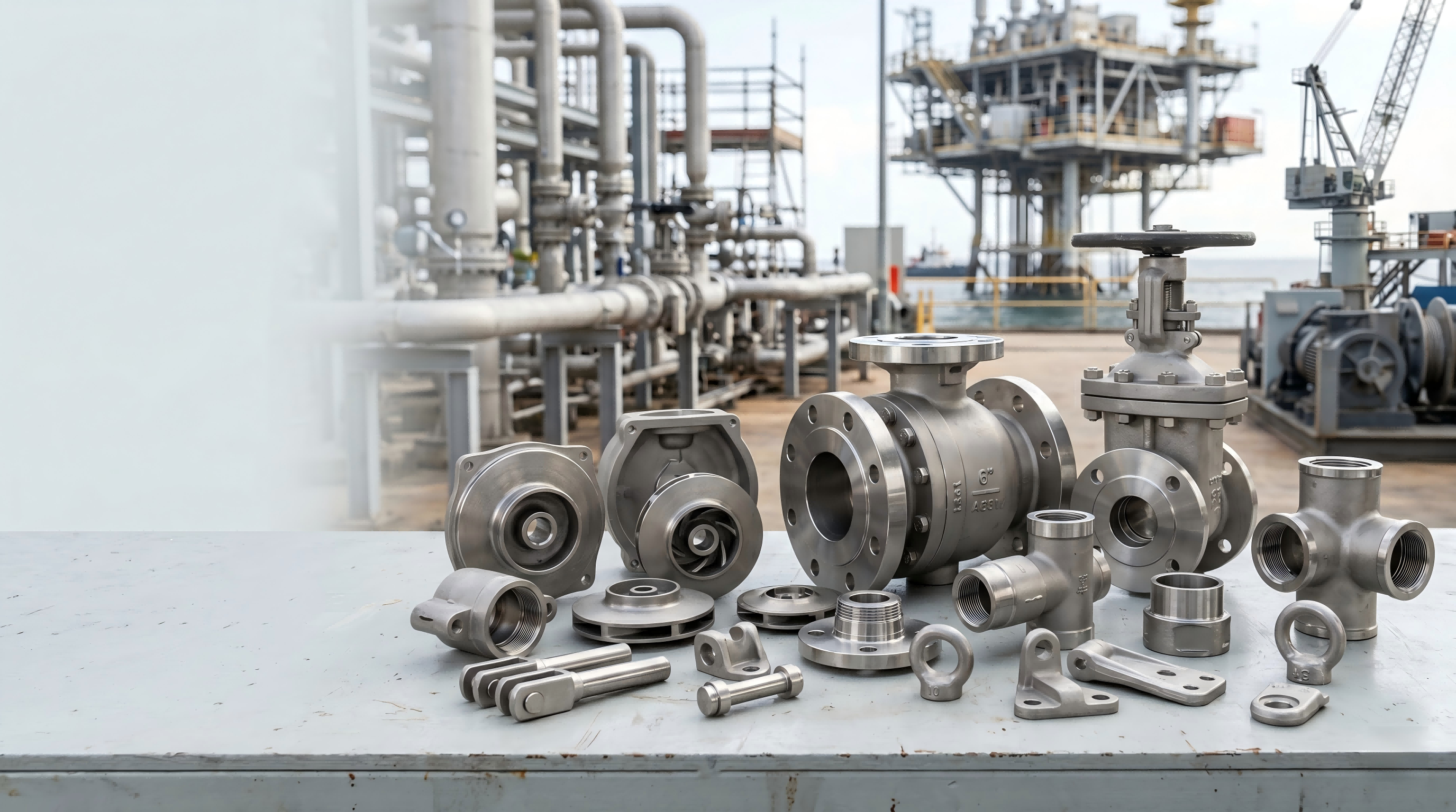 Investment casting parts for petrochemical and marine applications