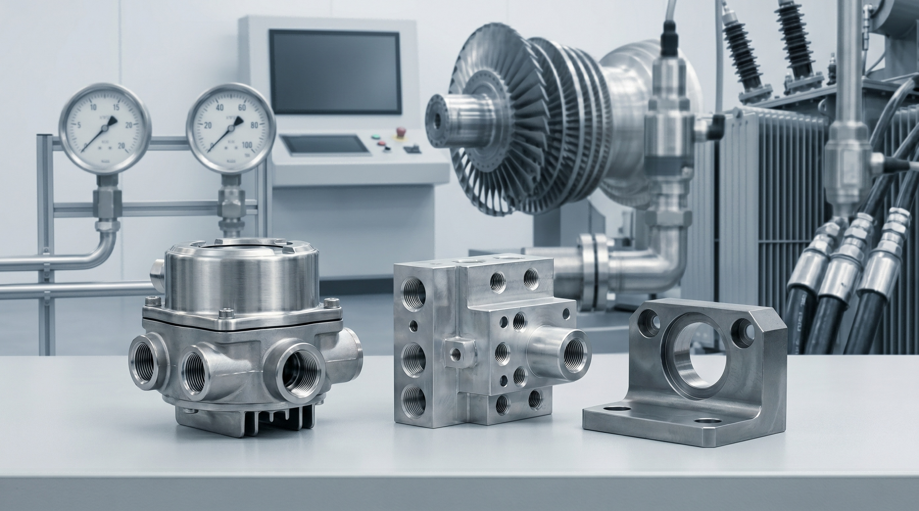 Cast and machined parts for power engineering and instrumentation