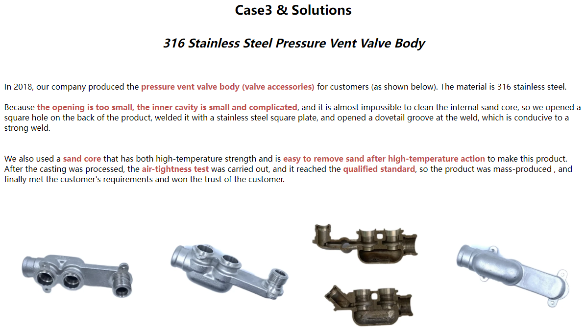 316 Stainless Steel Pressure Vent Valve Body