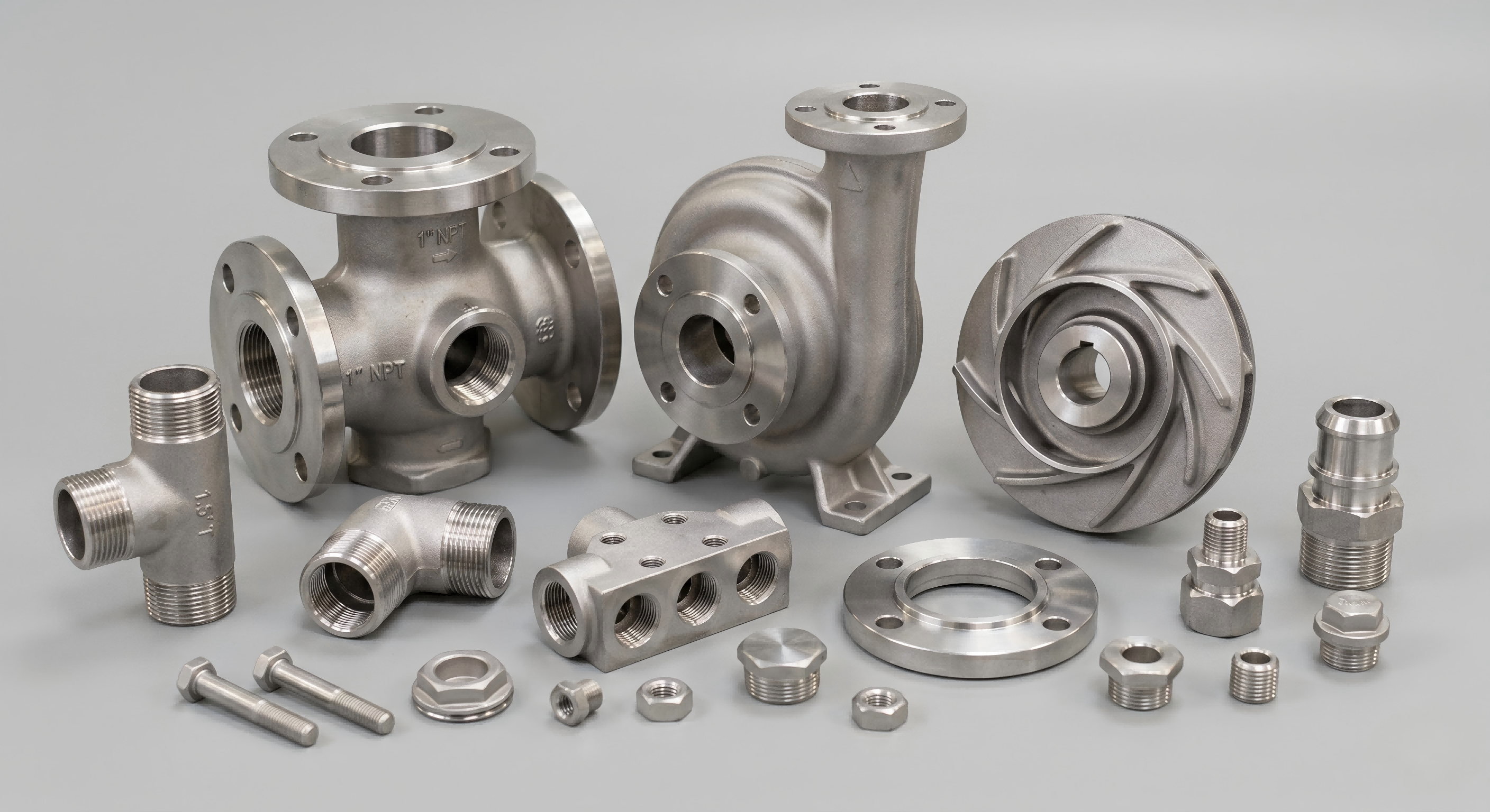 Stainless steel investment casting components with CNC machined surfaces