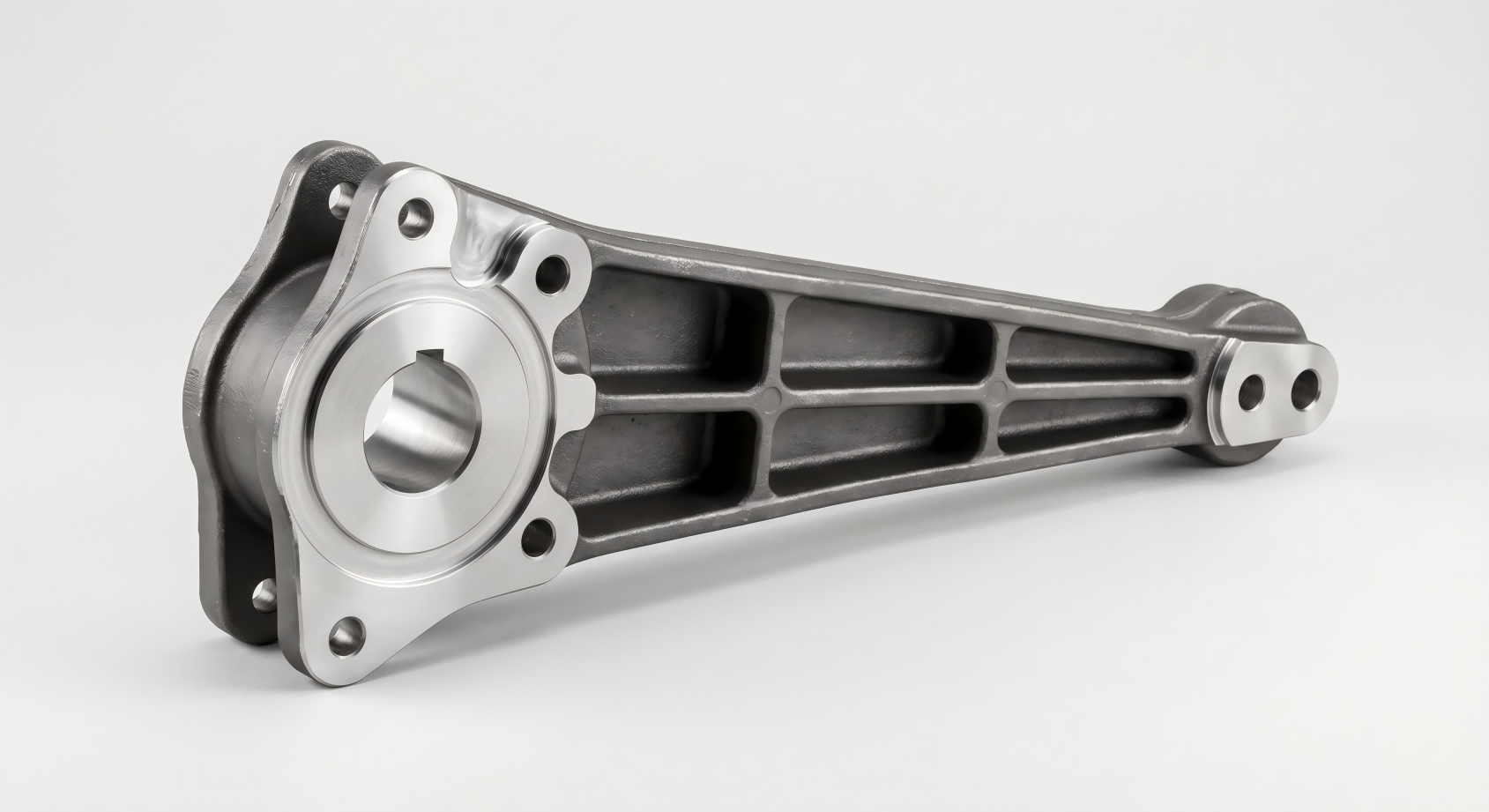 Cast support arm and linkage component for industrial machinery systems