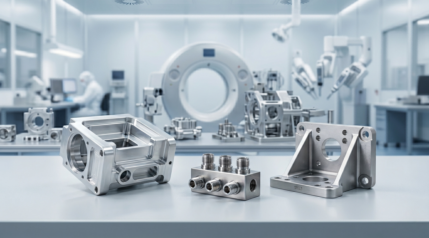 Precision cast and machined components for medical equipment