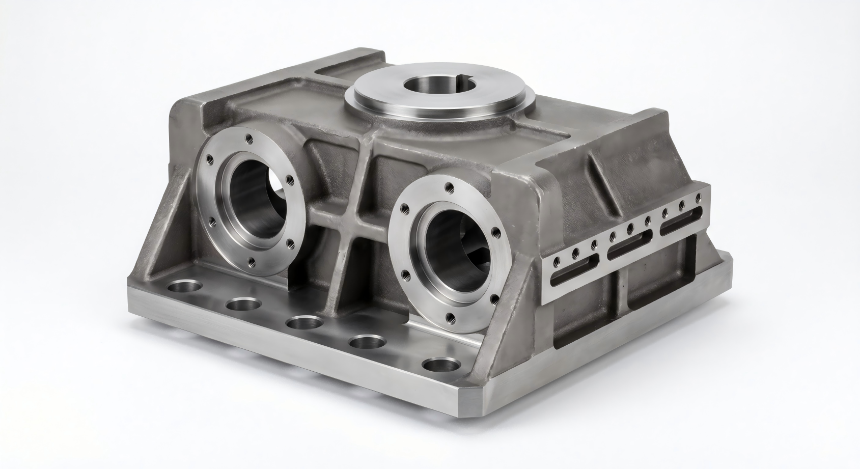 Cast cover and connection block with machined fastening features