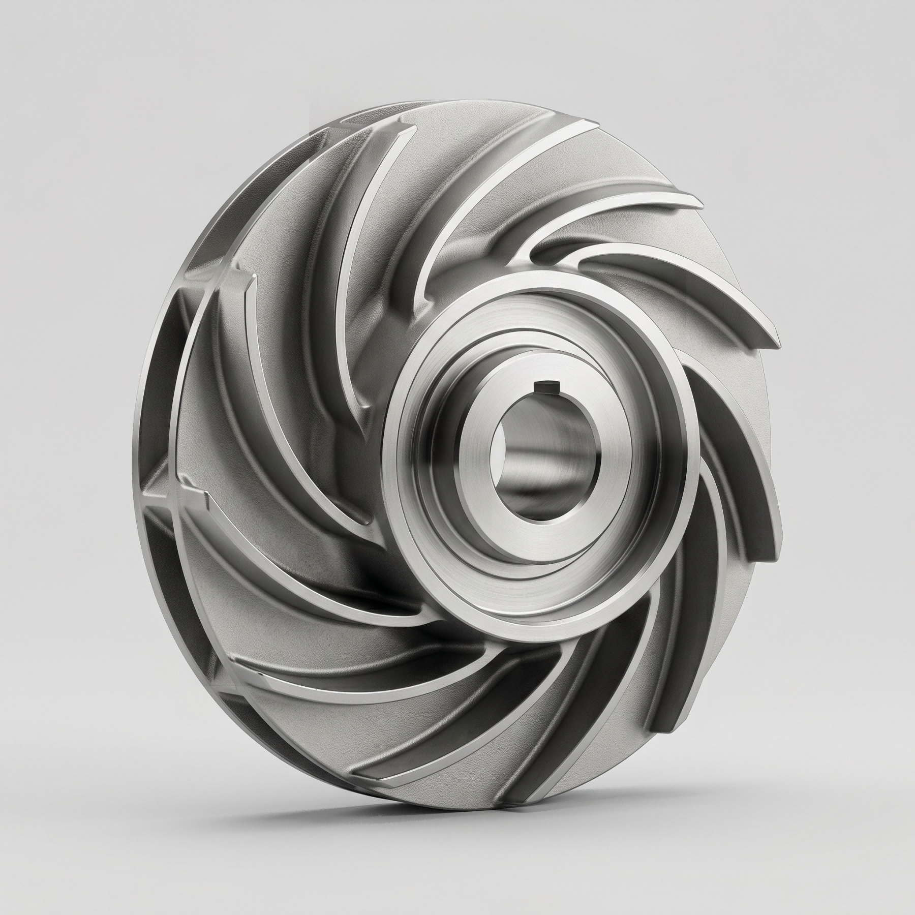 Precision cast impeller for industrial pump and fluid transfer systems