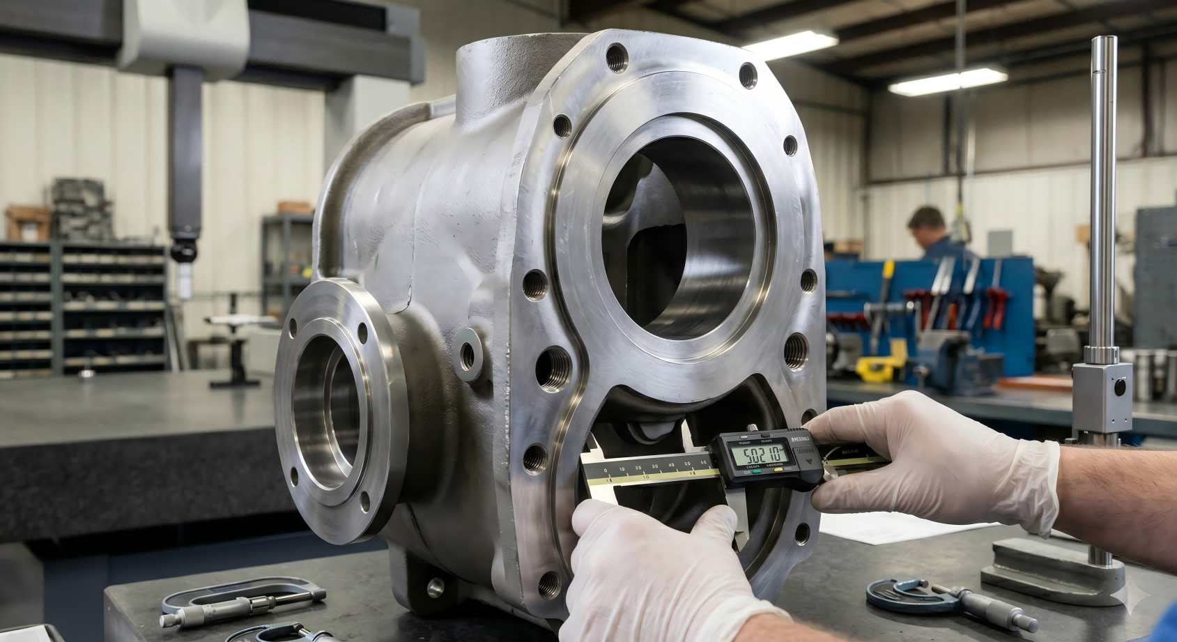 Inspection of industrial machinery castings and machined components