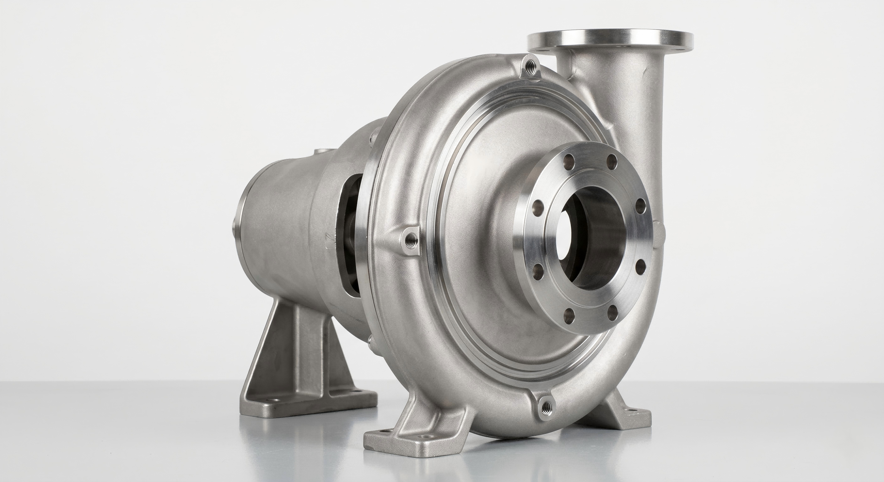 Stainless steel pump component casting with precision machined surfaces