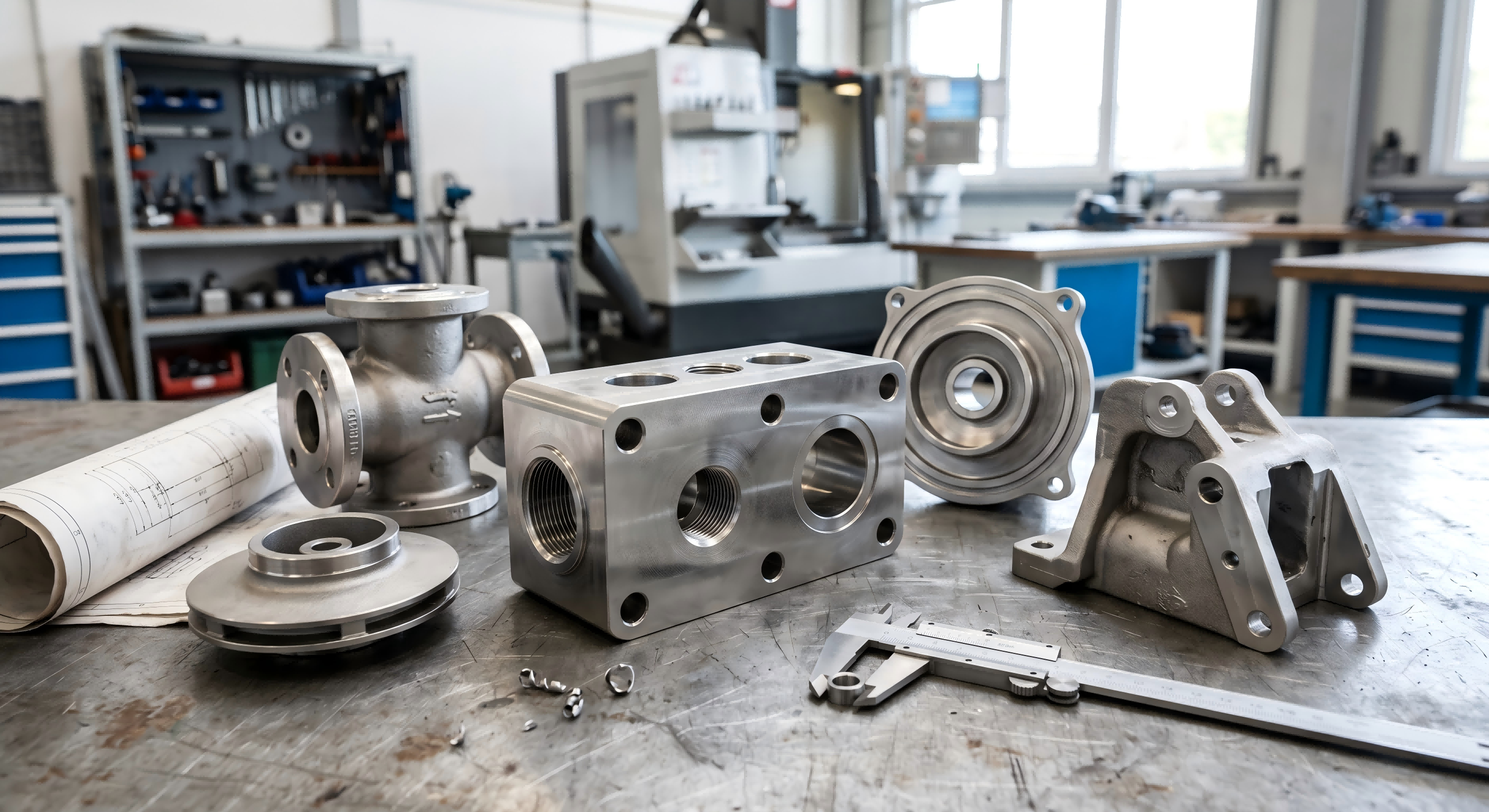 Stainless steel casting components with CNC machined surfaces