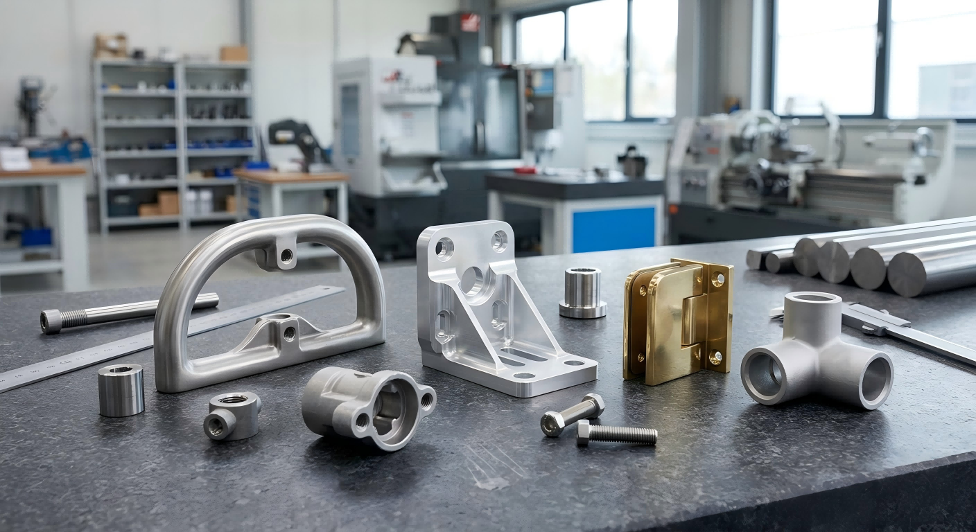 Casting machining and finishing features of custom hardware and architectural parts