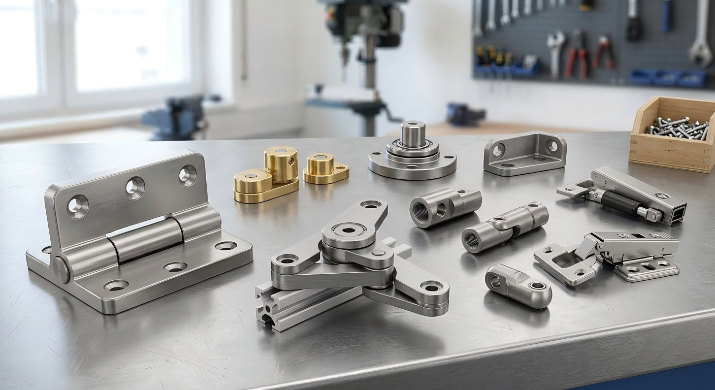 Investment cast hinge pivot and articulated hardware fittings