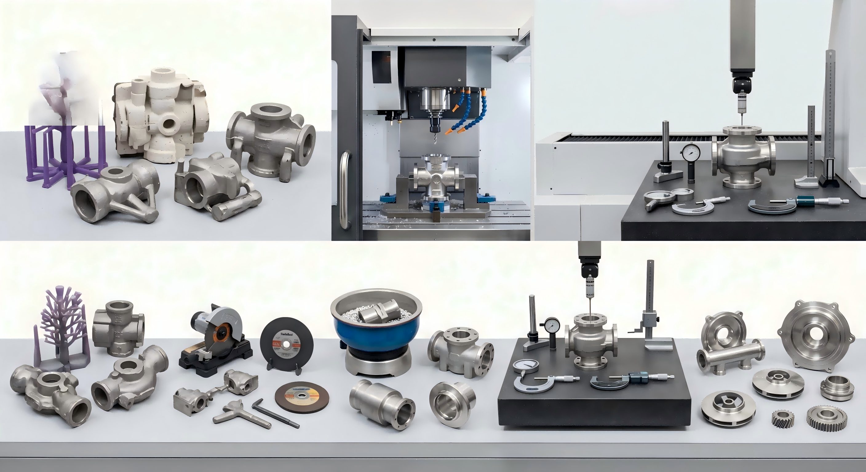 Workflow from investment casting to CNC machined finished parts