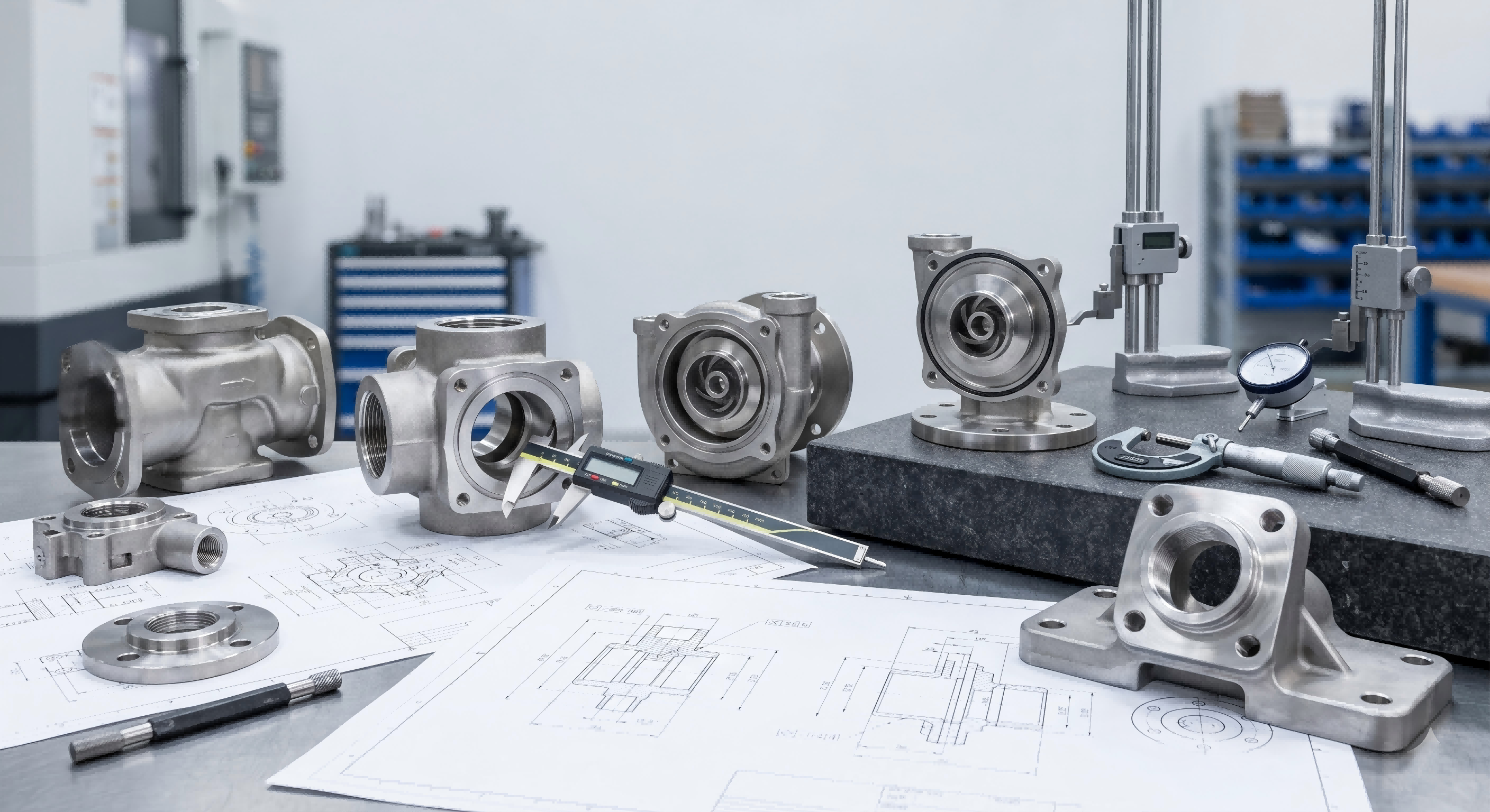 CNC machined investment cast parts with drawings for quotation review