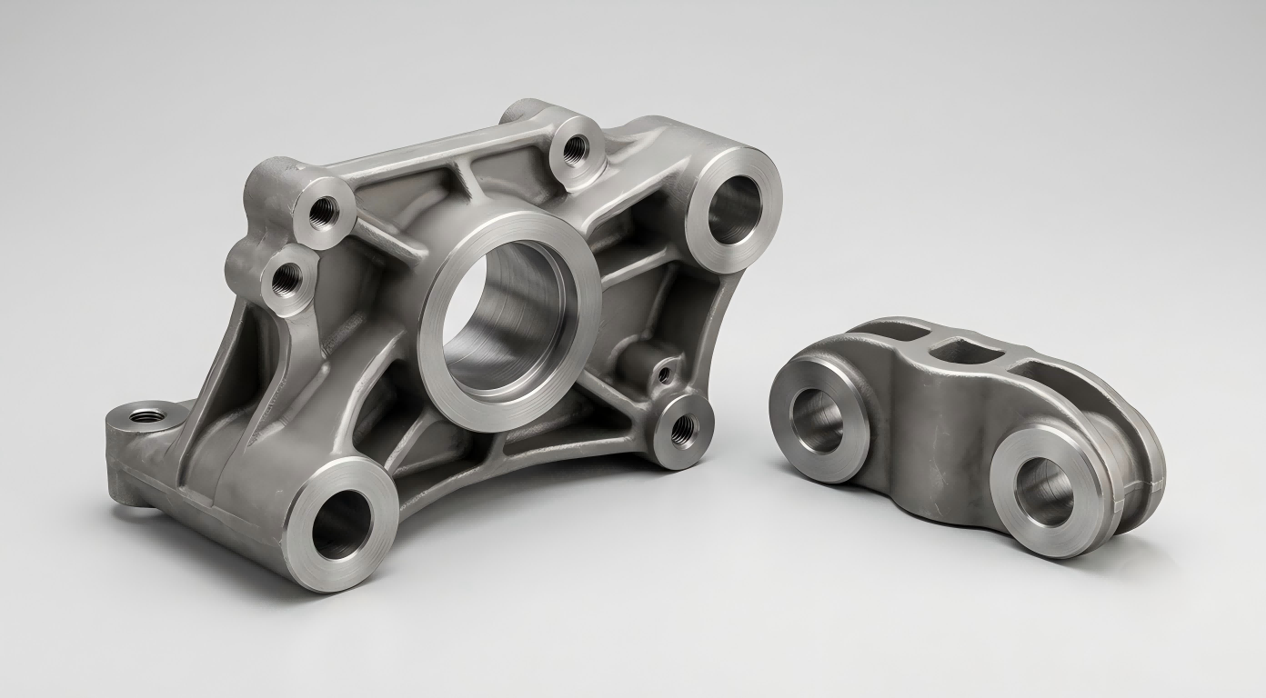 Investment cast steel machinery bracket and heavy-duty linkage with CNC machined features