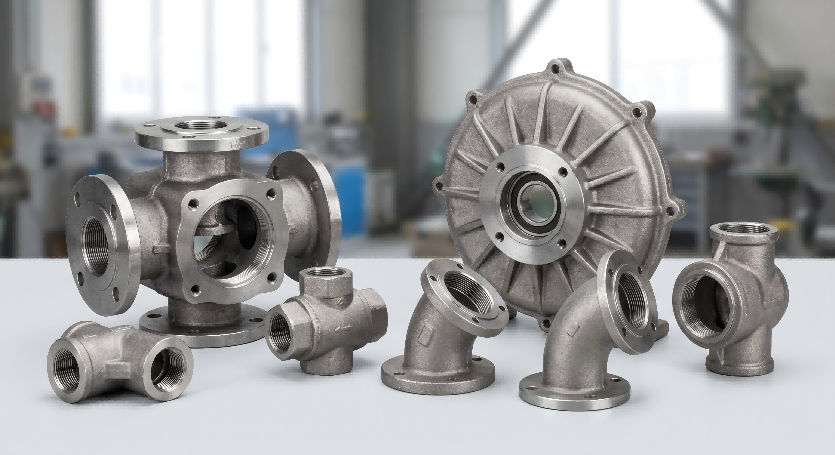 Carbon steel pump and valve casting components with machined sealing surfaces