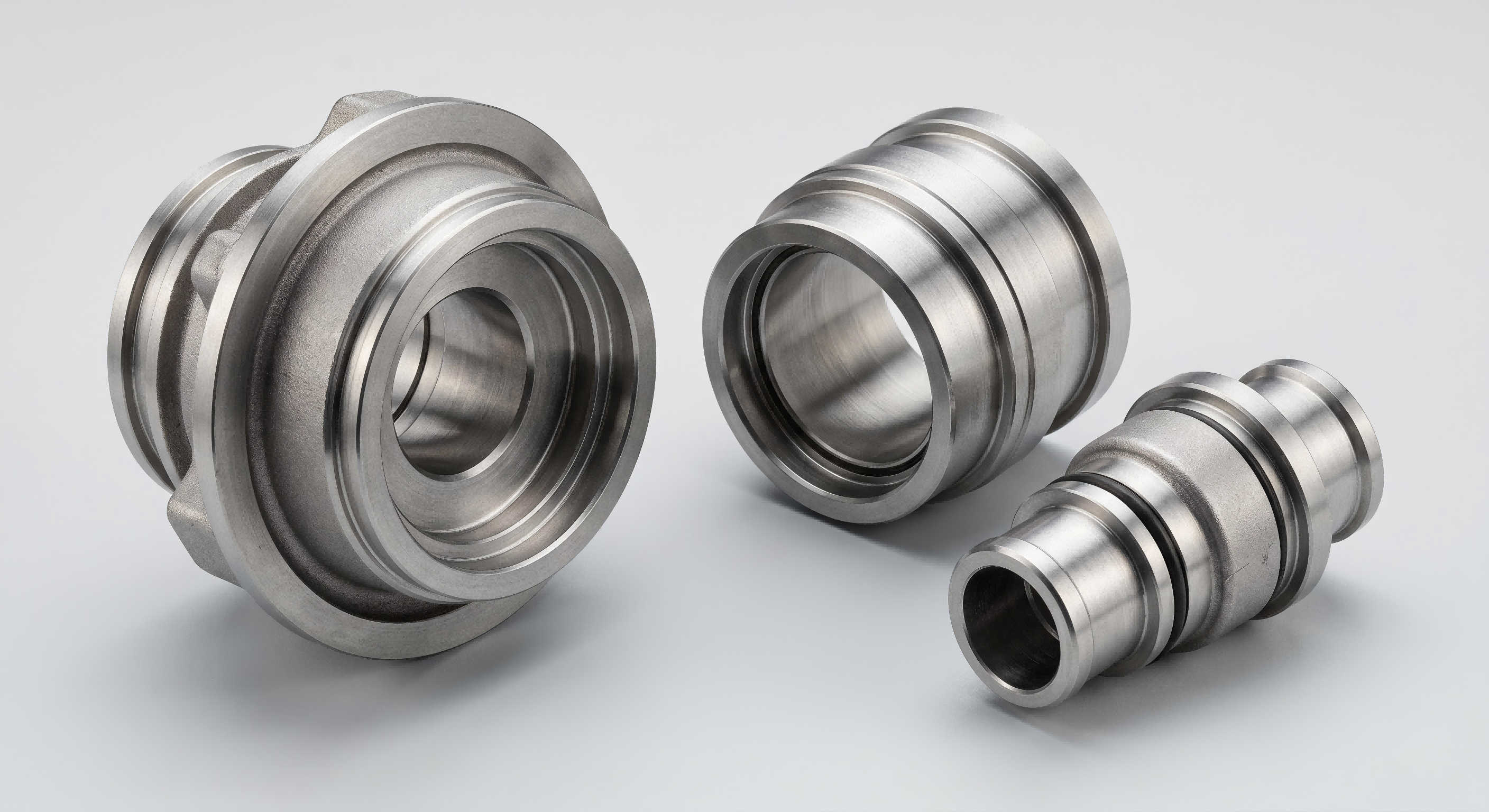 CNC turned investment cast parts with machined bores and faces