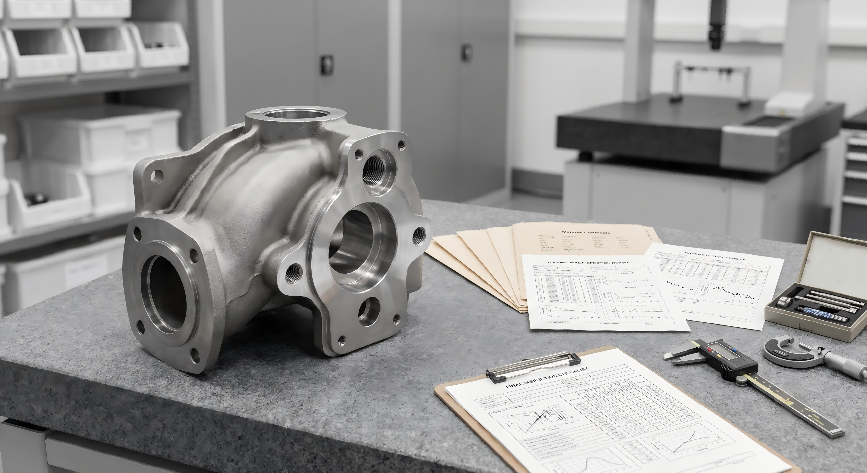 Inspection reports and measuring tools for precision investment casting and CNC machined metal parts
