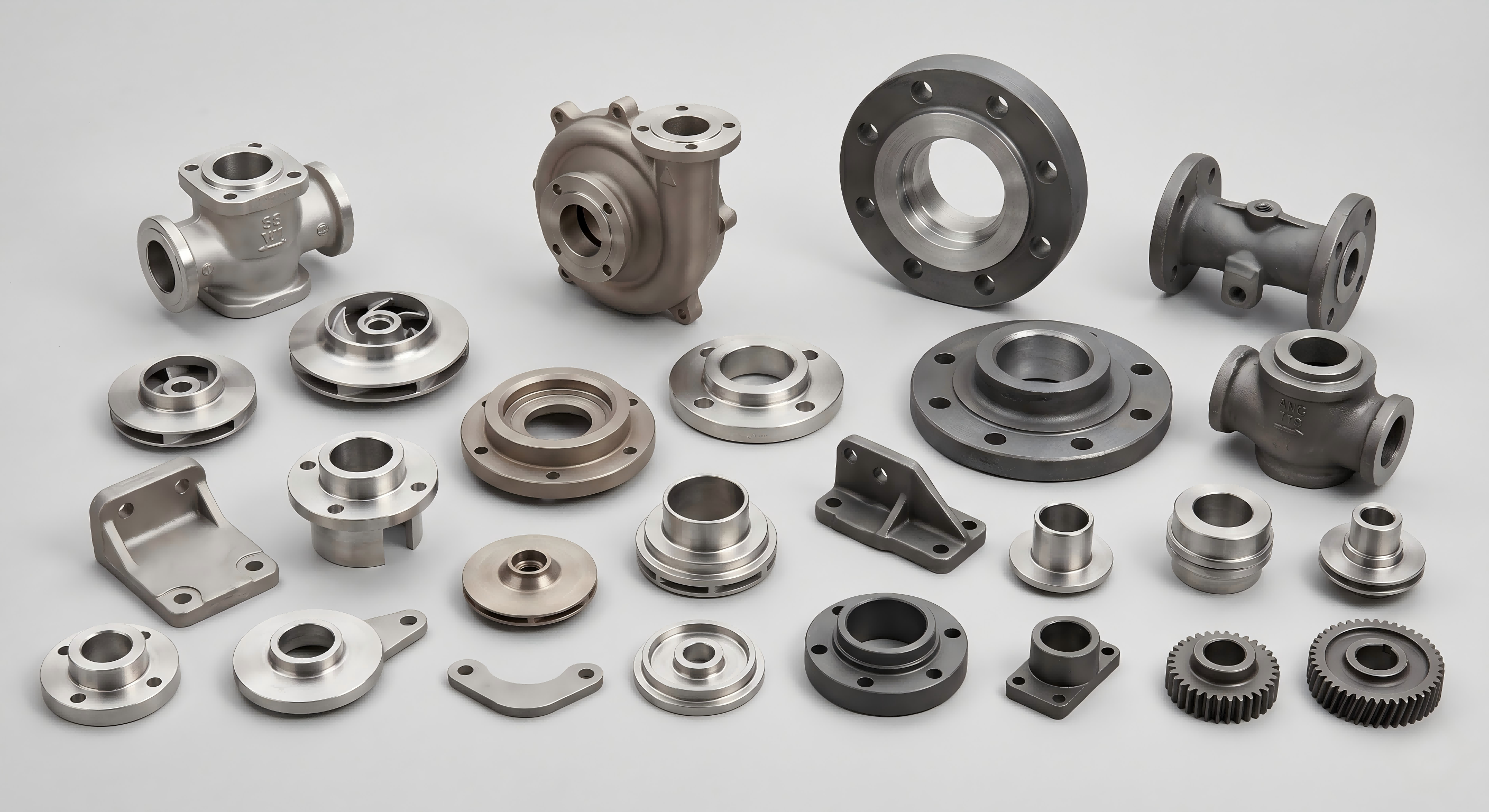 Machined stainless steel duplex stainless steel and carbon steel cast parts