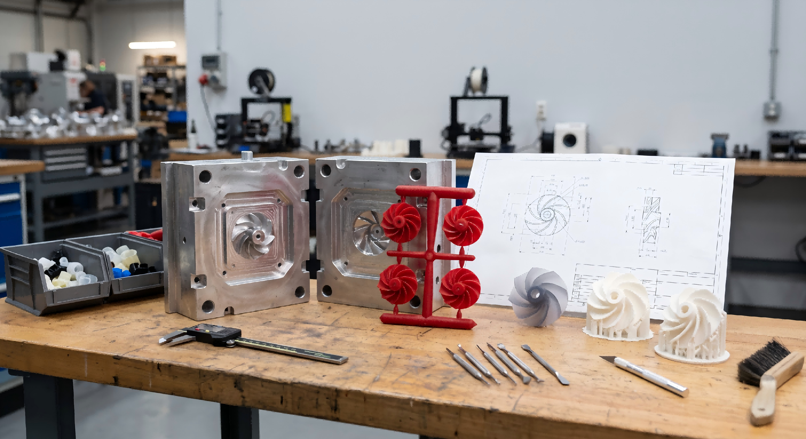 Casting tooling, wax patterns and 3D printed prototype parts for custom casting development