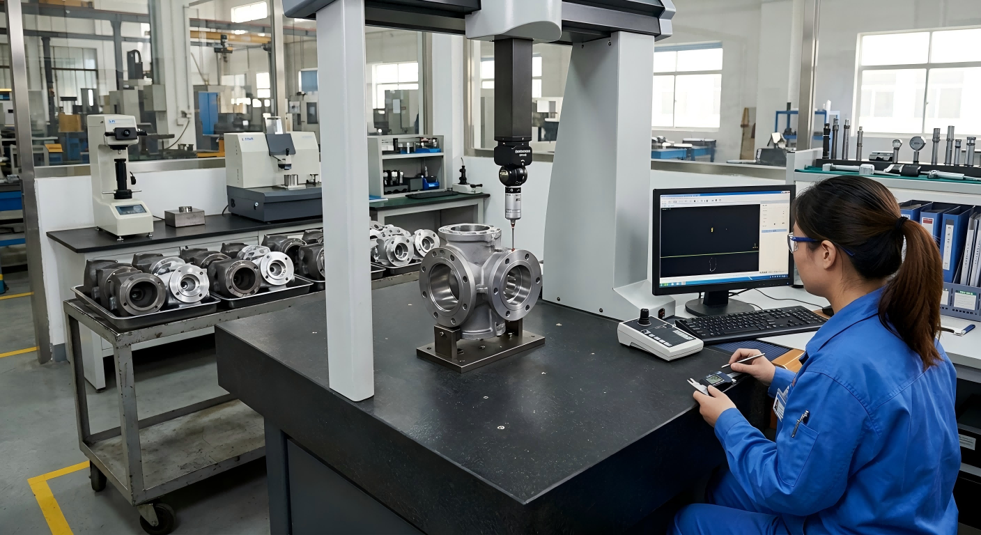 CMM dimensional inspection of custom steel investment castings in Zeren’s quality control area