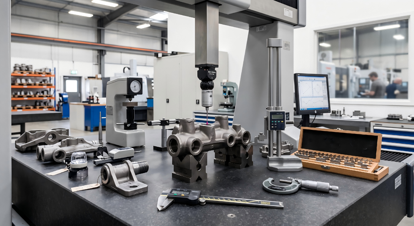 Quality control inspection for investment cast and CNC machined metal parts