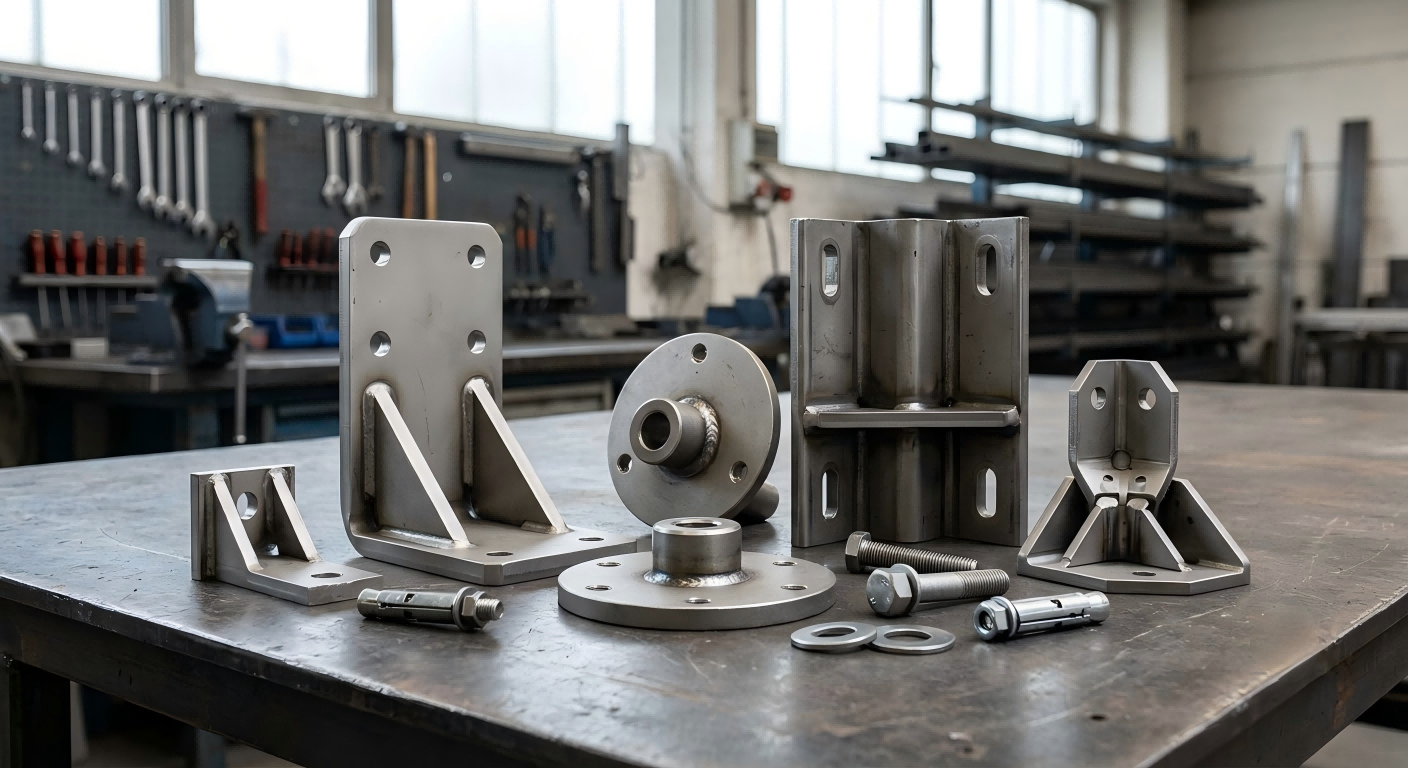 Investment cast brackets bases and mounting hardware components