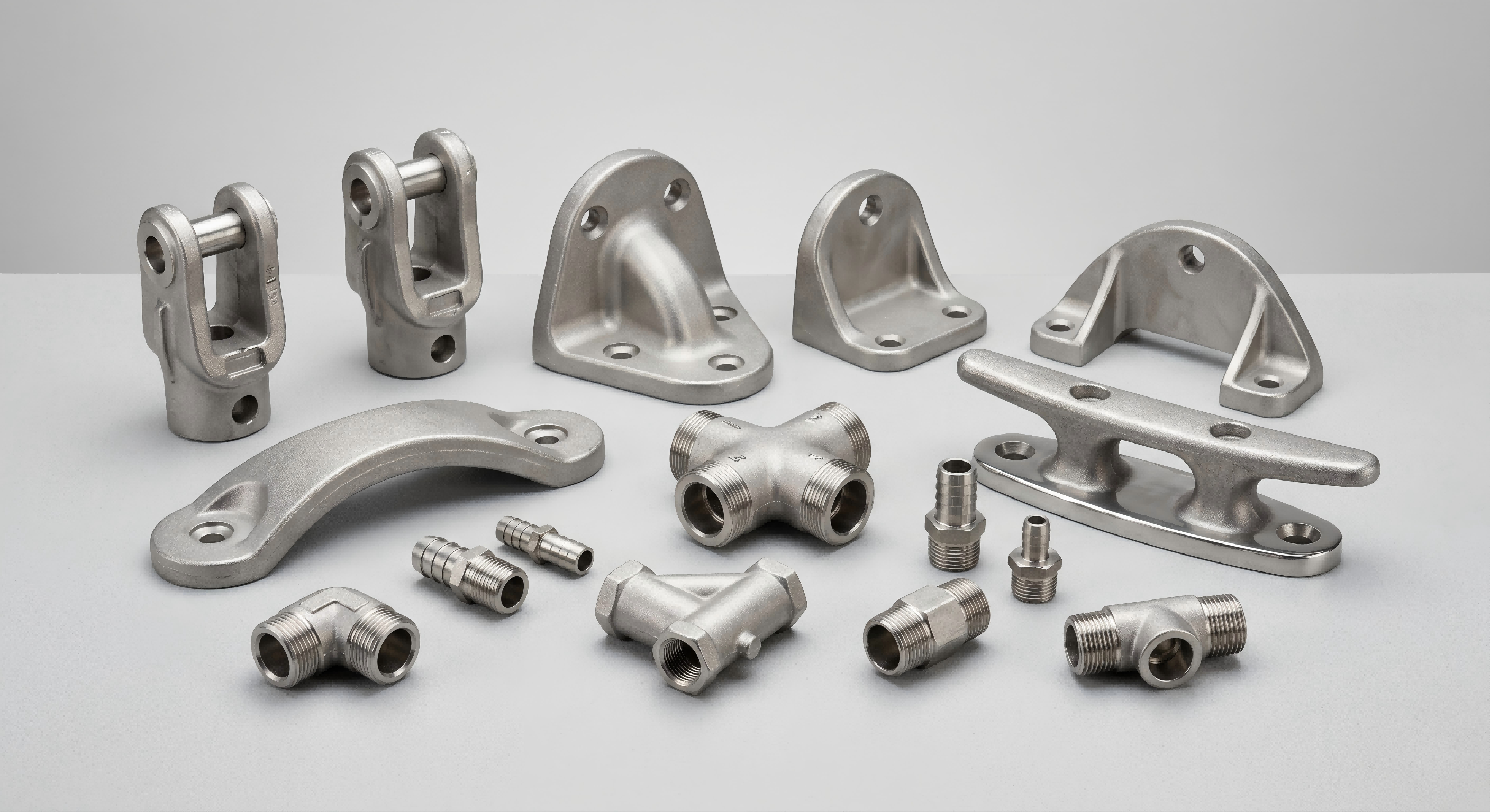 Duplex stainless steel marine fitting casting for seawater environments