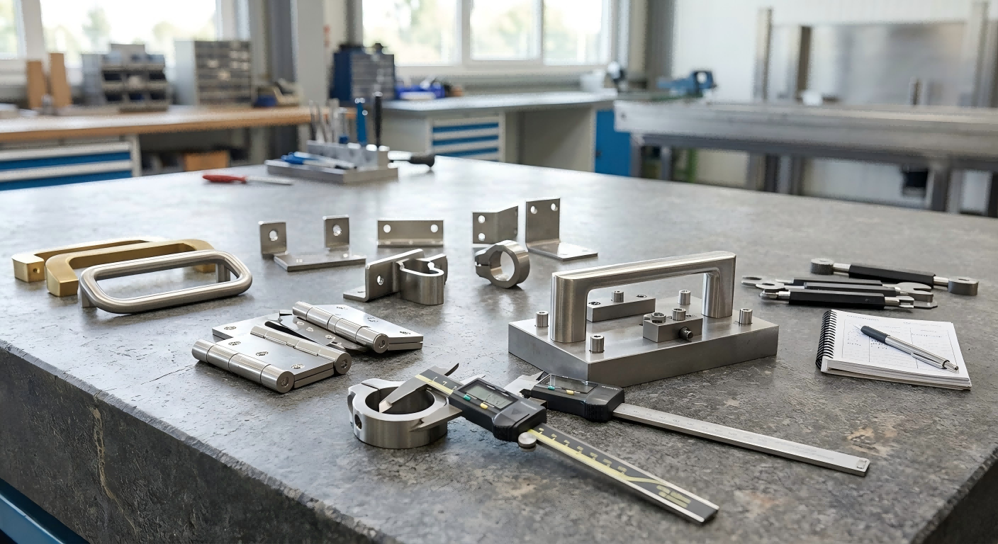 Quality control and inspection for custom hardware and architectural parts