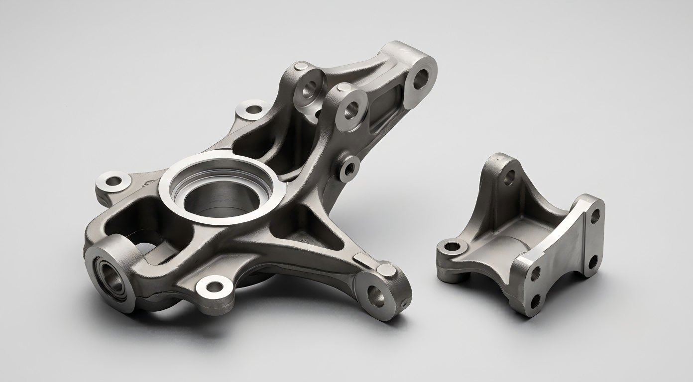 Custom steel transportation bracket and wheel carrier with precision machined mounting points