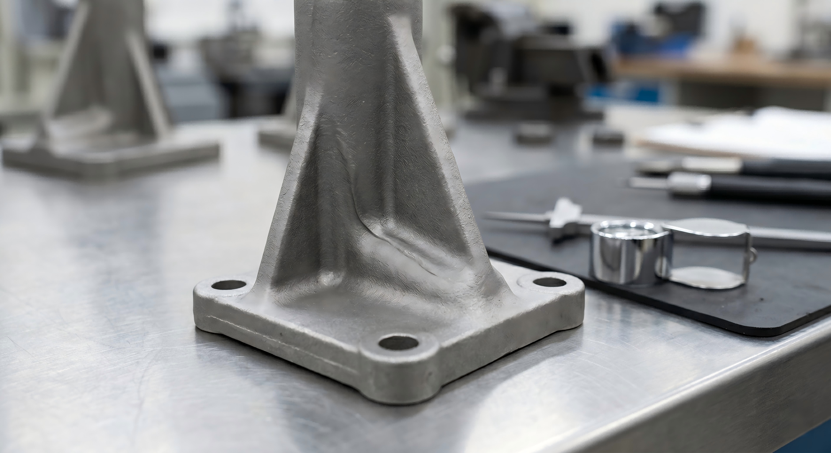 Cold shut defect visible on the surface of a steel investment casting